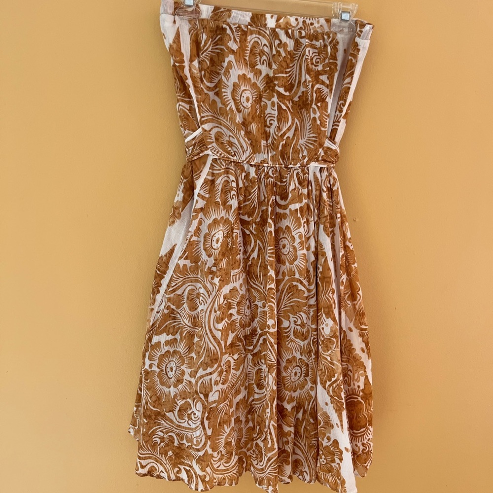 Diane Von Furstenberg Floral Print Gauzy Cotton Strapless CHELE Dress US 4 - Picture 3 of 7